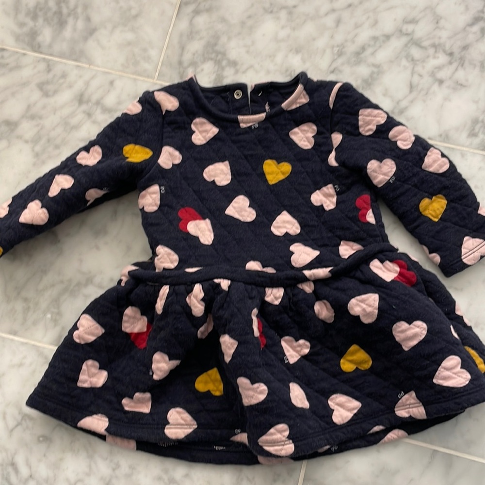 Petit Bateau Quilted Heart Dress